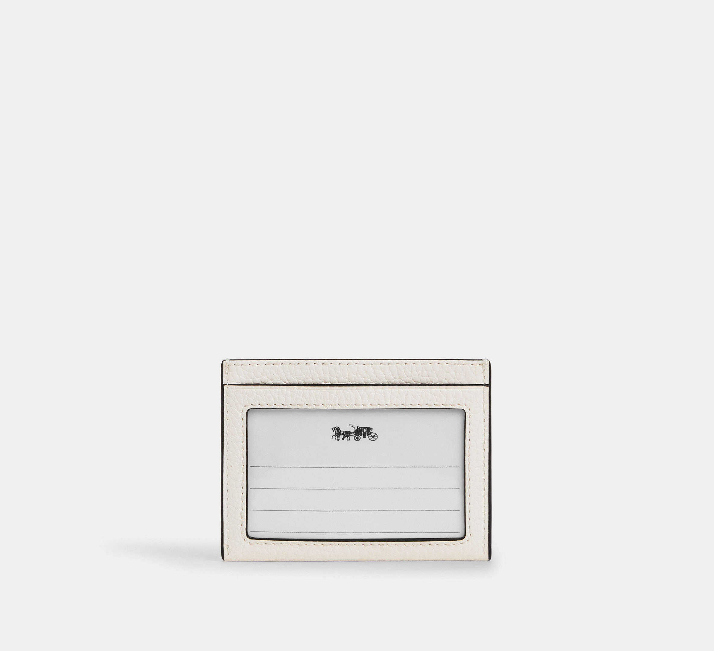 Coach Slim Id Card Case With Strawberry Graphic - Gold/Chalk Multi