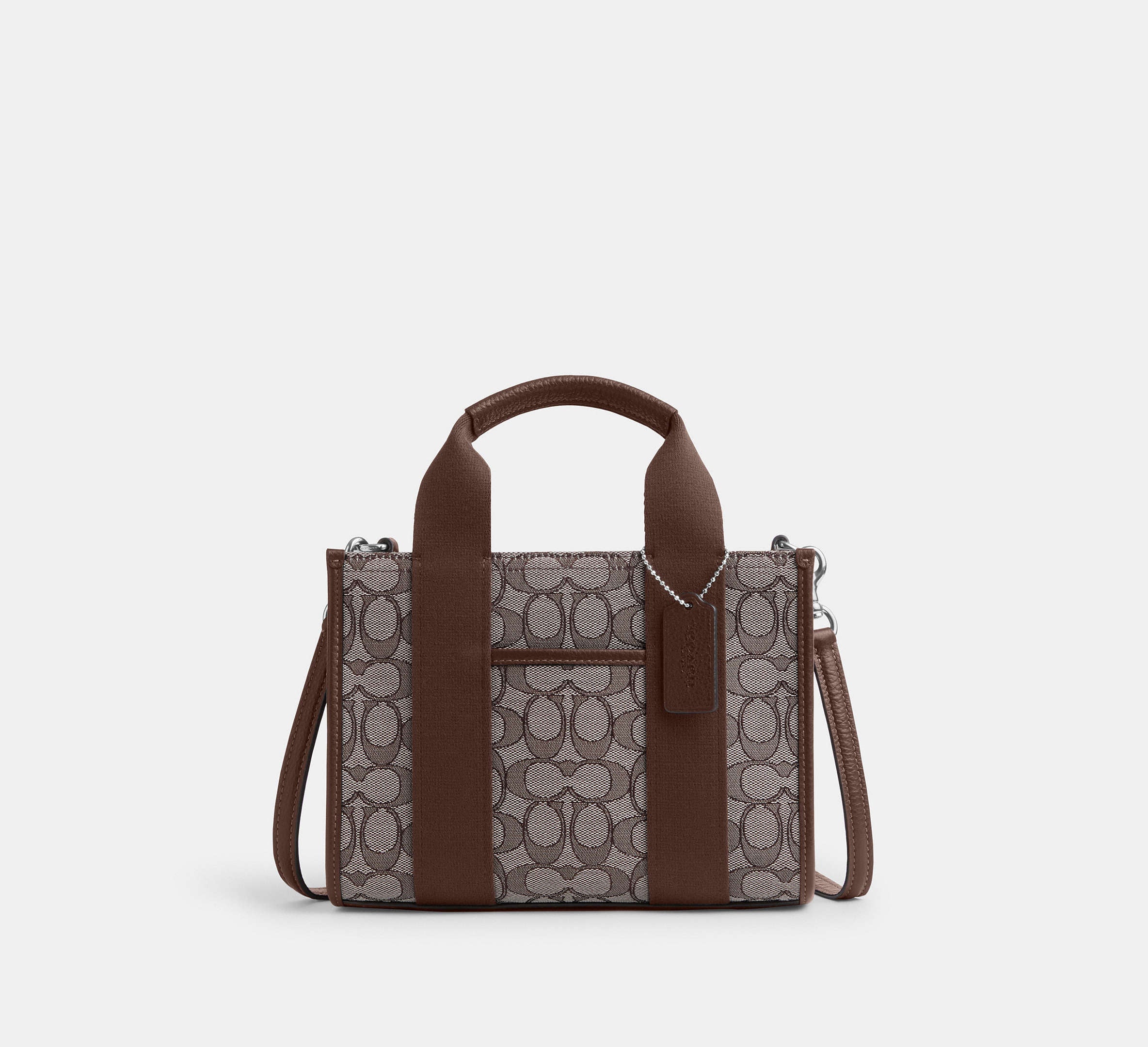 Coach Smith Tote Bag 24 In Signature Jacquard - Silver/Oak/Maple