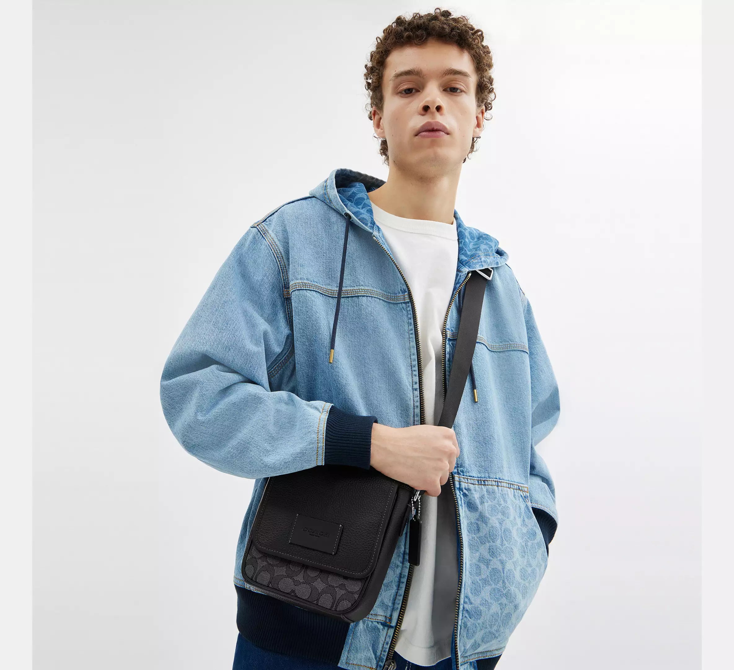 Coach Lucas Crossbody Bag  -  Silver/Charcoal/Black