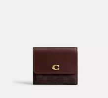 Coach Mila Small Flap Wallet In Signature  -  Brass/Maple