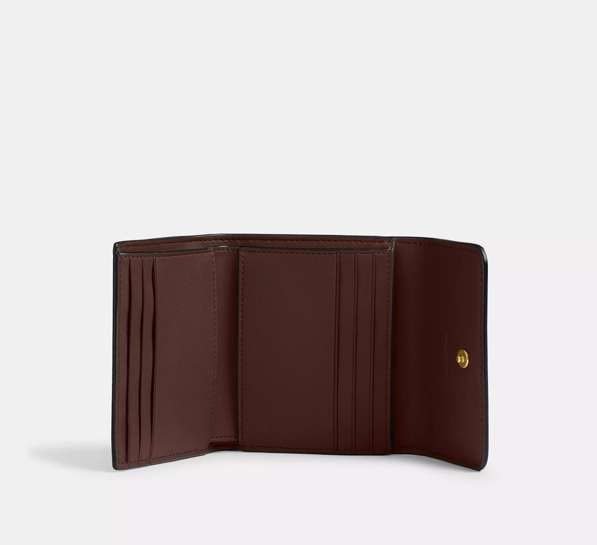 Coach Mila Small Flap Wallet In Signature  -  Brass/Maple