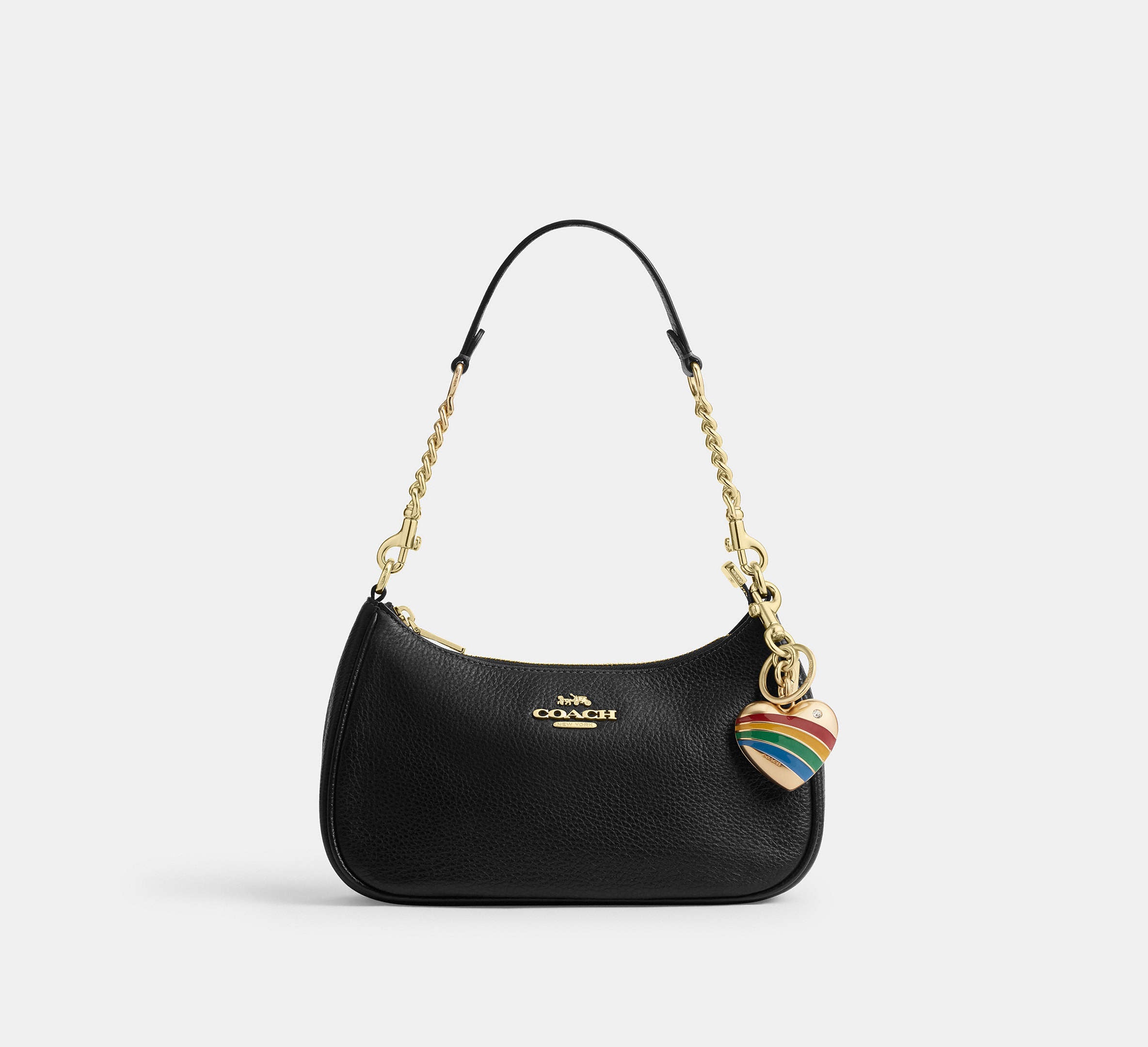 Coach Heart Bag Charm - Gold/Multi