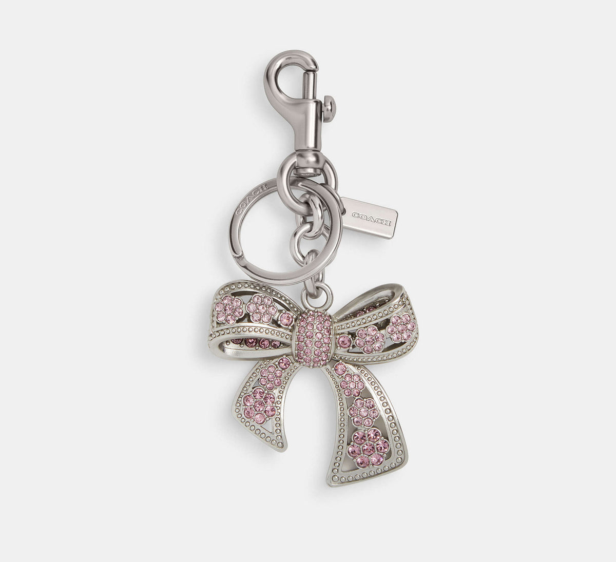 Coach Bow Bag Charm - Silver/Purple