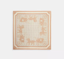 Coach Signature Horse And Carriage Print Silk Square Scarf - Taupe