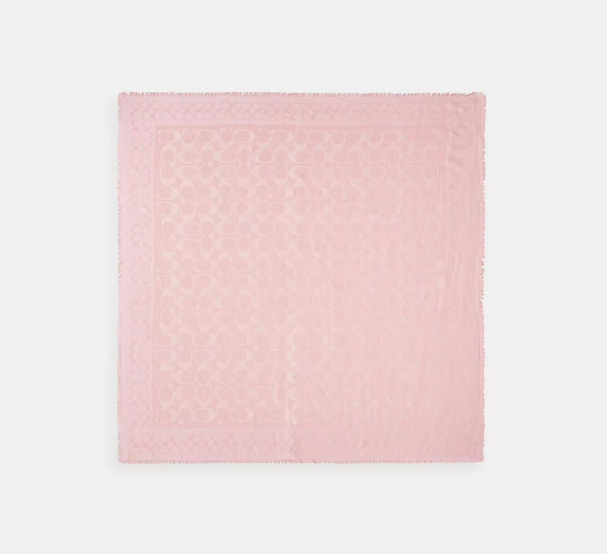 Coach Signature Oversized Square Scarf - Dusty Pink