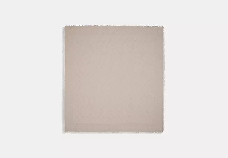 Coach Signature Oversized Square Scarf - Oatmeal