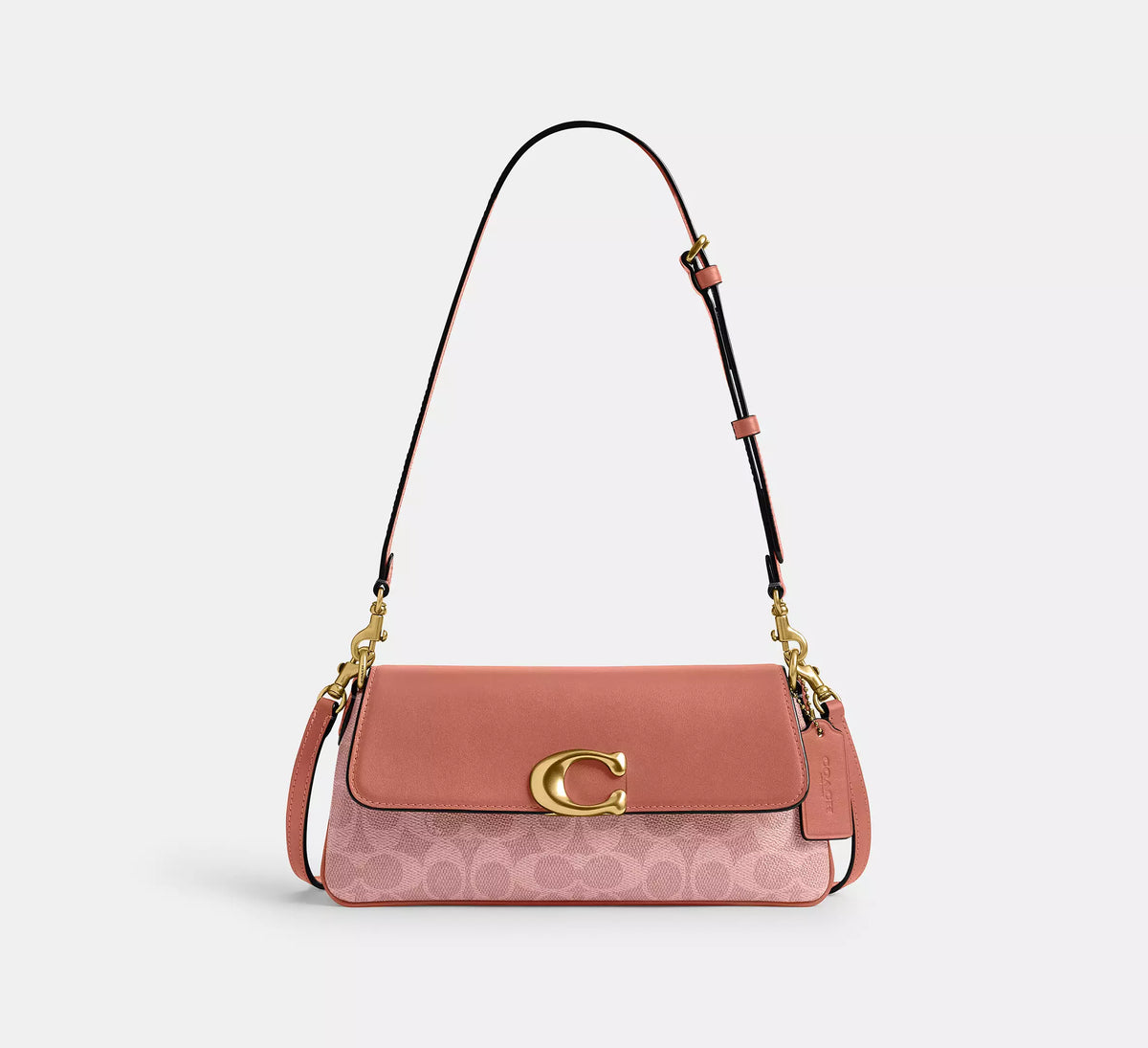 Coach Jet Shoulder Bag In Signature -  Brass/Melon Pink - Hemen Teslimde