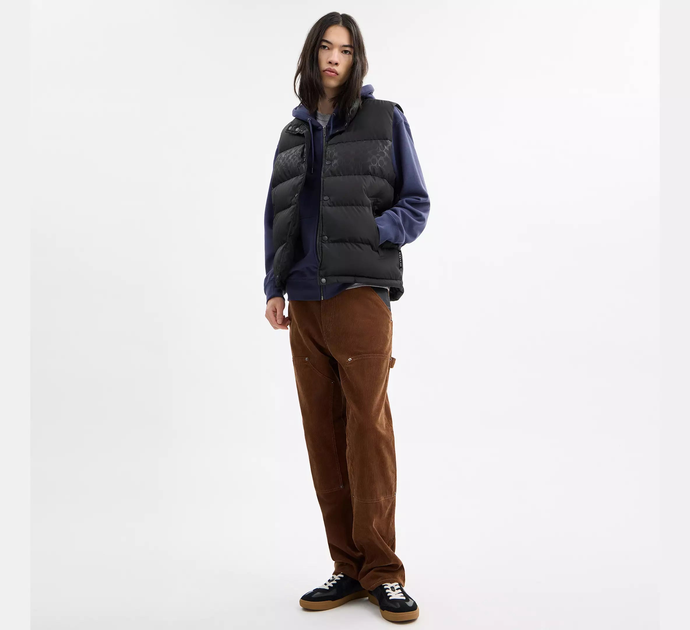 Coach Reversible Colorblock Down Vest - Black