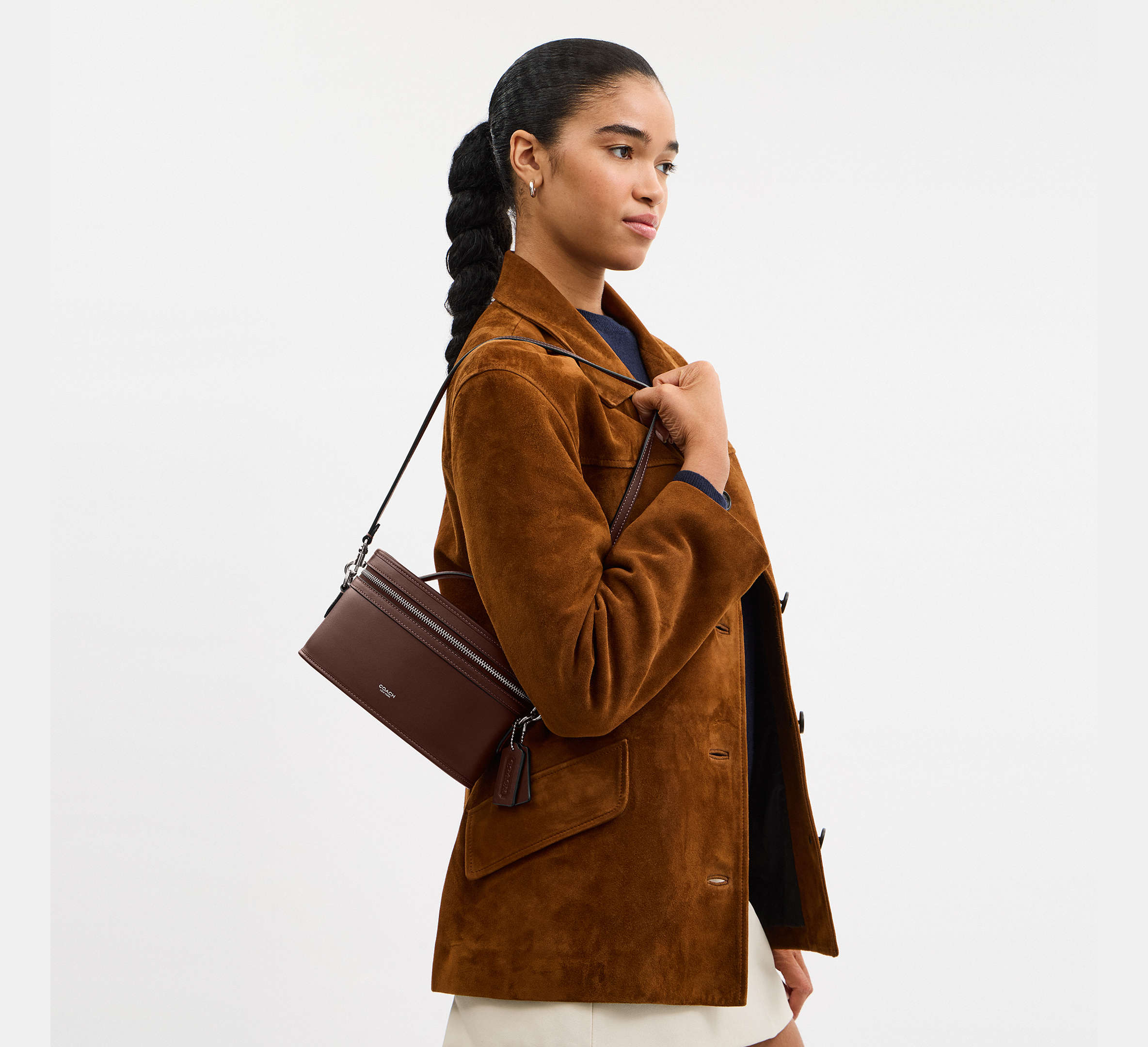 Coach Trail Bag-Silver/Maple