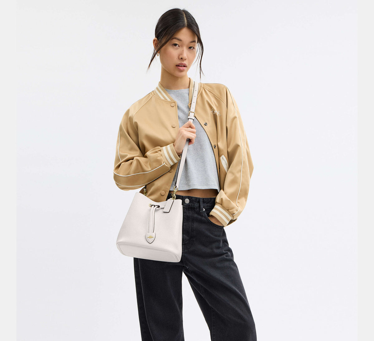 Coach Rowan Bucket Bag - Gold/Chalk