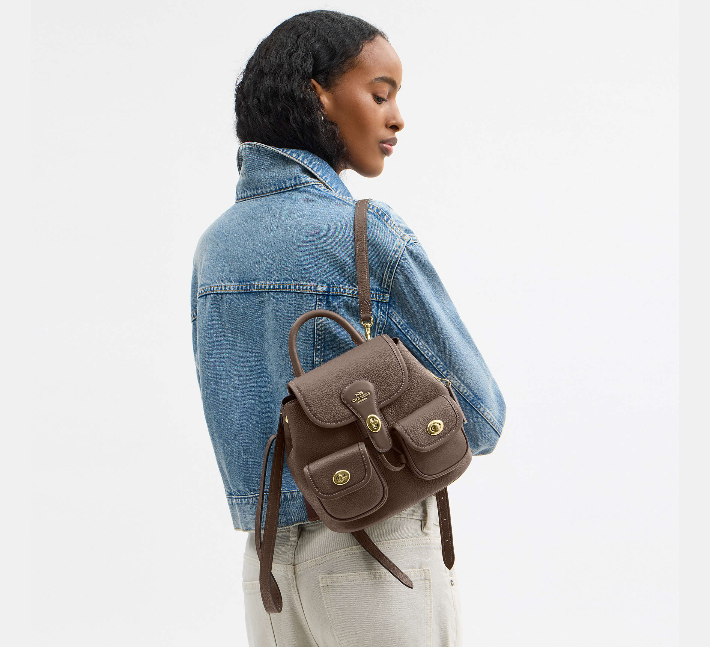 Coach Hadley Backpack - Gold/Dark Stone