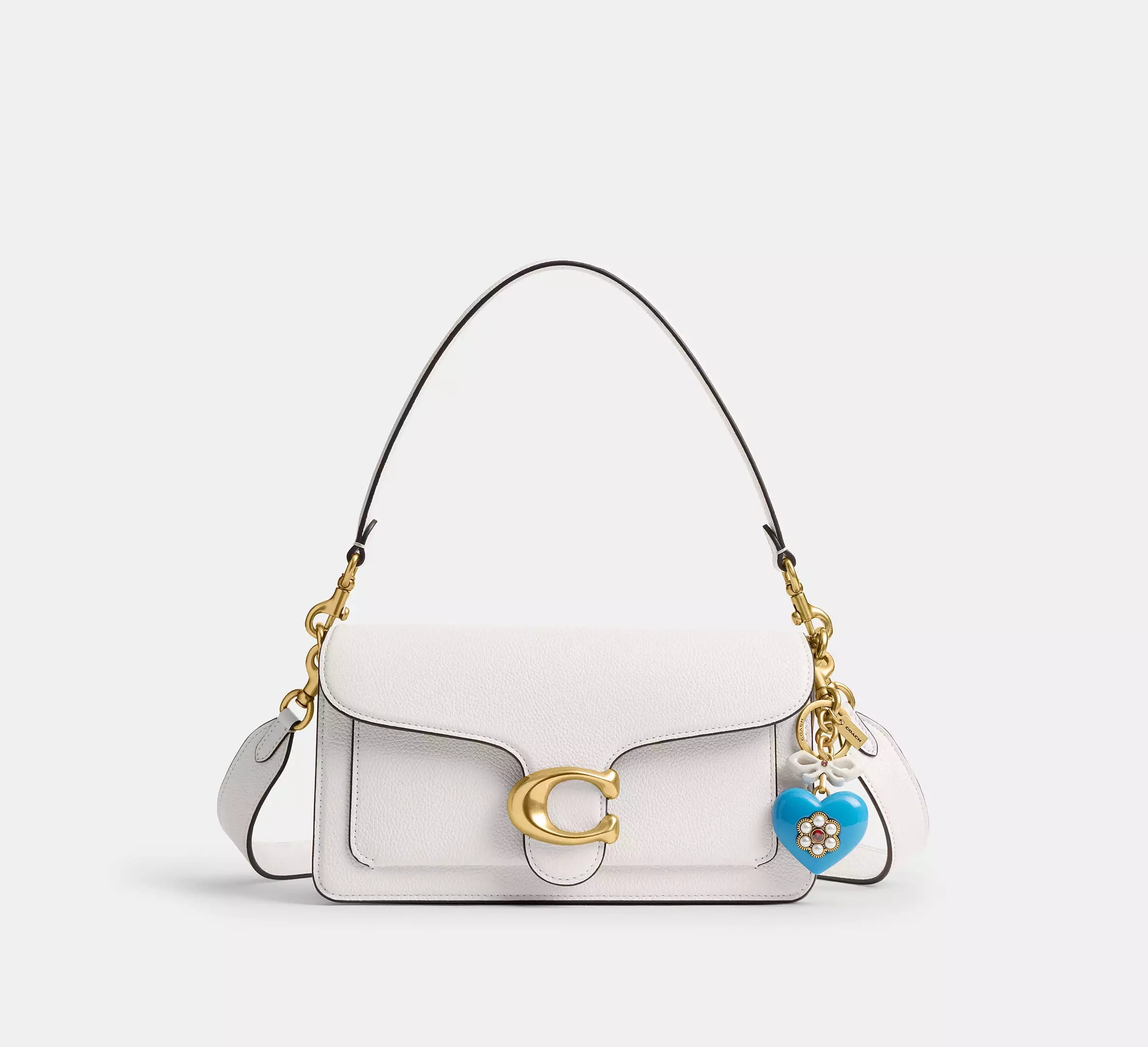 Coach Heart Bag Charm - Brass/Blue Multi