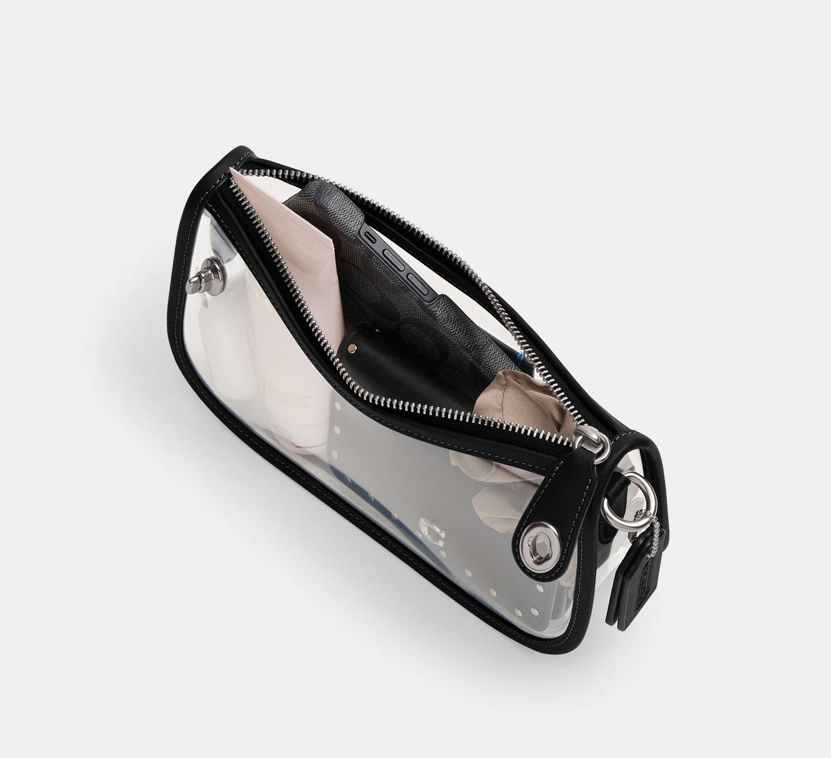 Coach Stadium Swinger Bag - Silver/Black