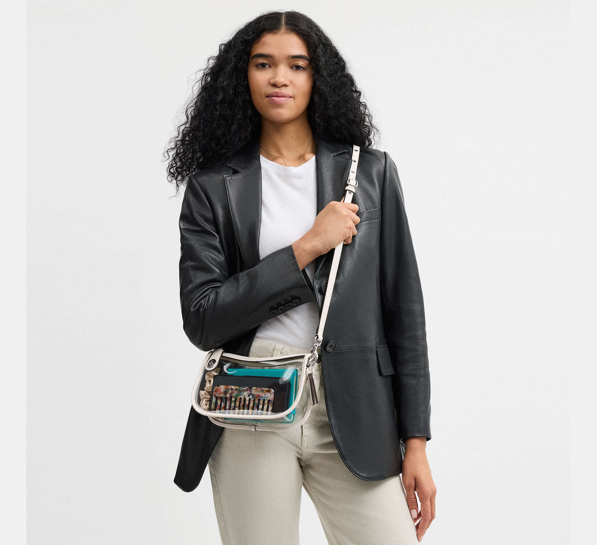 Coach Stadium Swinger Bag - Silver/Chalk