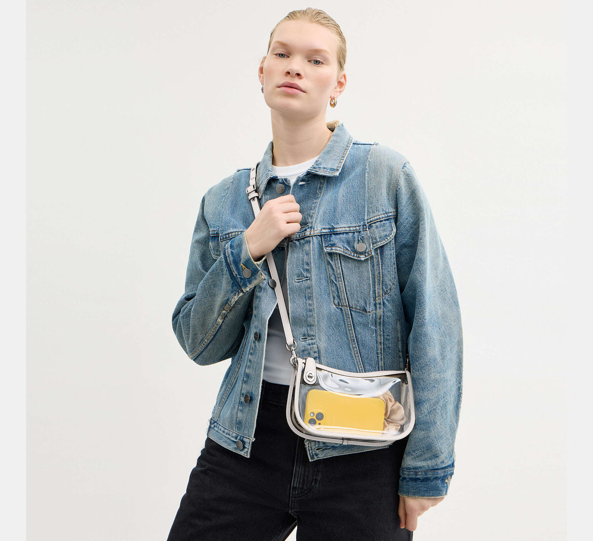 Coach Stadium Swinger Bag - Silver/Chalk