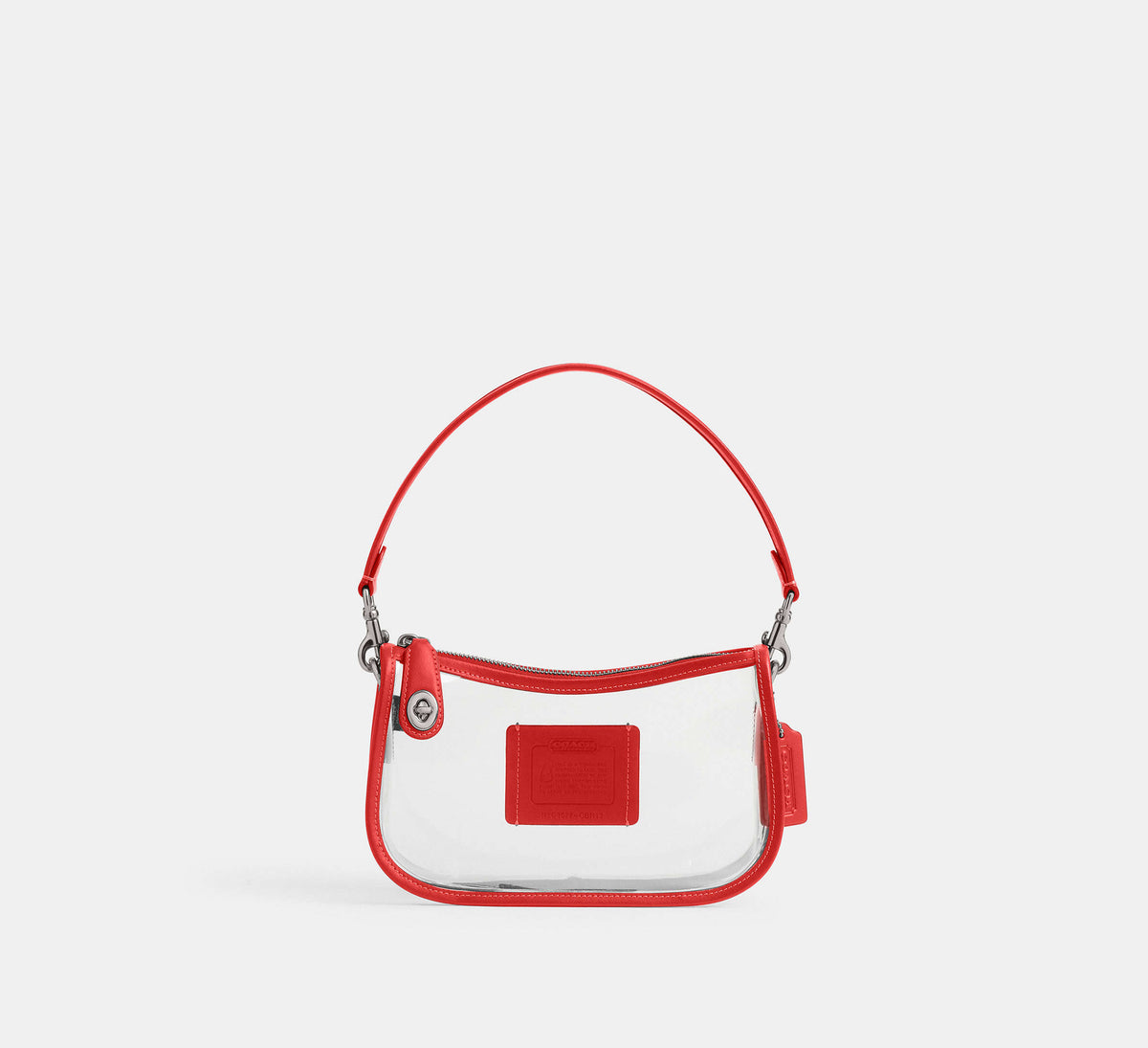Coach Stadium Swinger Bag - Silver/Sport Red