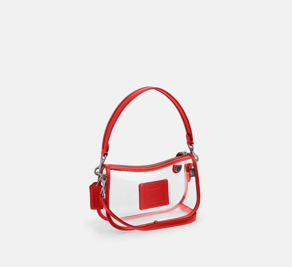 Coach Stadium Swinger Bag - Silver/Sport Red