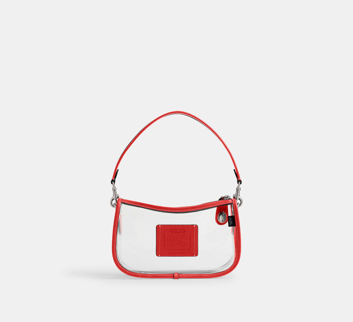Coach Stadium Swinger Bag - Silver/Sport Red