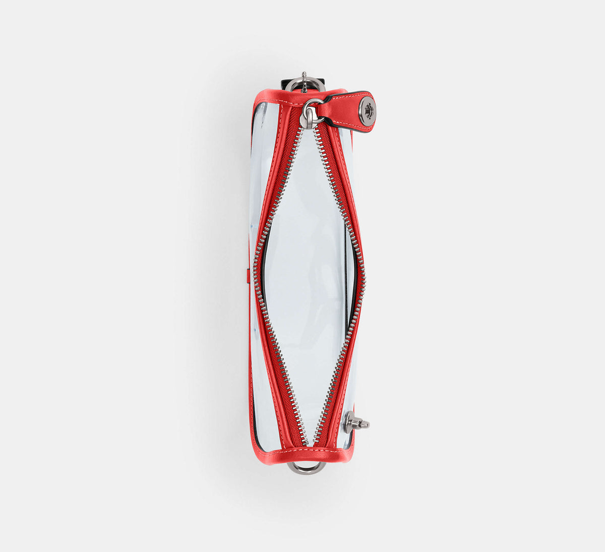 Coach Stadium Swinger Bag - Silver/Sport Red