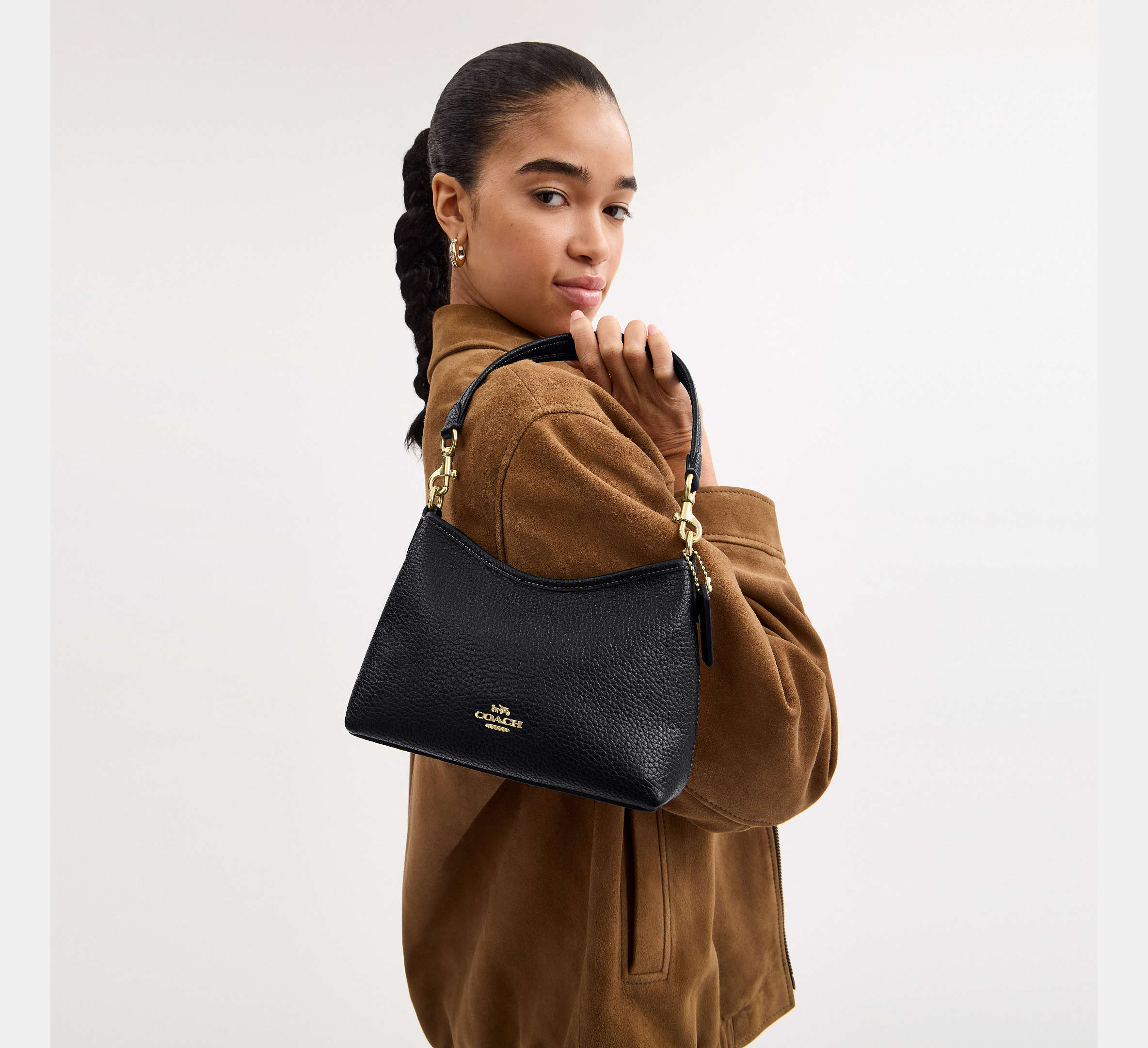 Coach Laurel Small Shoulder Bag - Gold/Black – Kanadadan Kapına