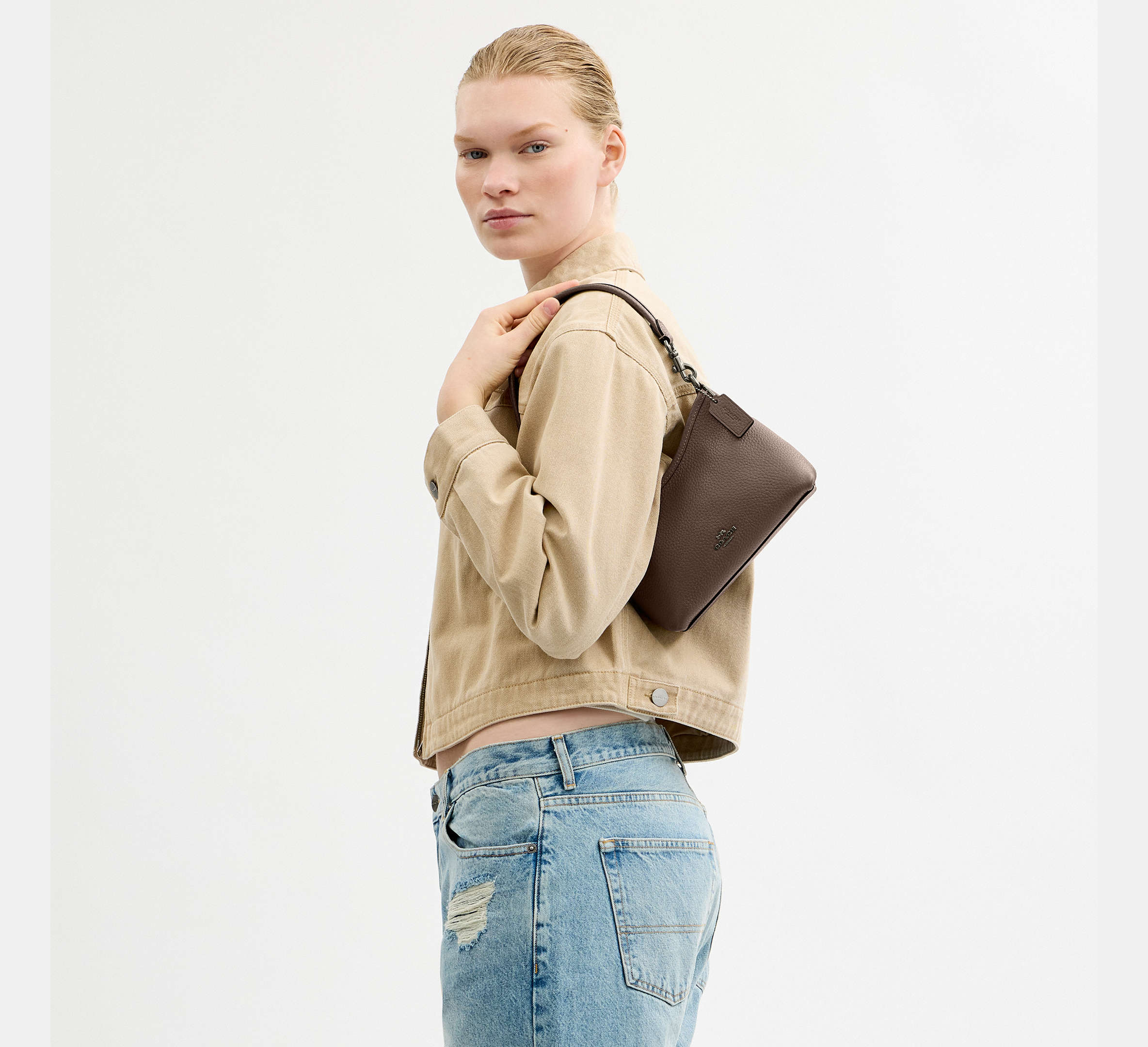 Coach Laurel Small Shoulder Bag - Gunmetal/Dark Stone – Kanadadan