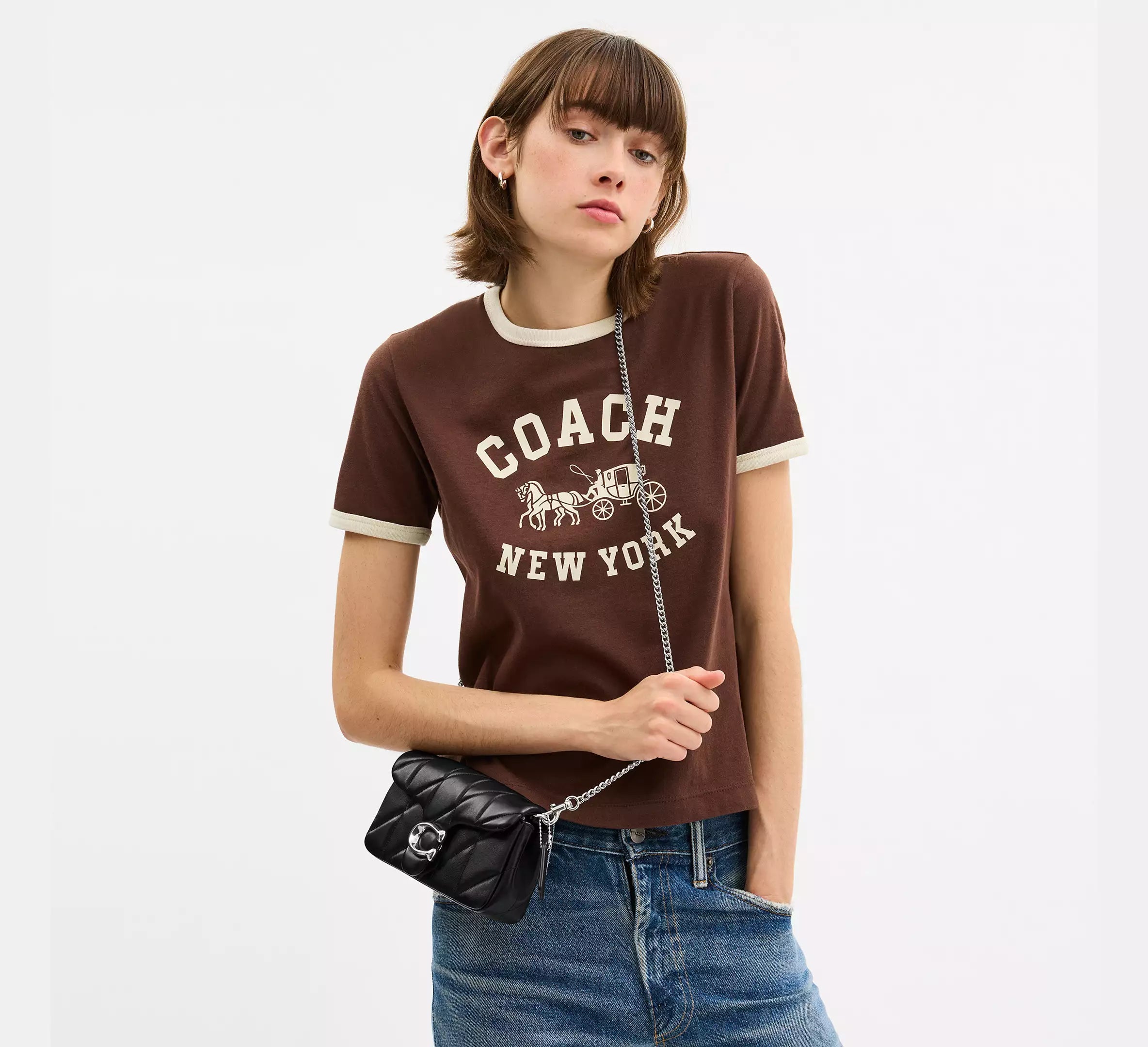 Coach Tabby Chain Crossbody Bag 19 With Quilting - smooth leather/Silver/Black