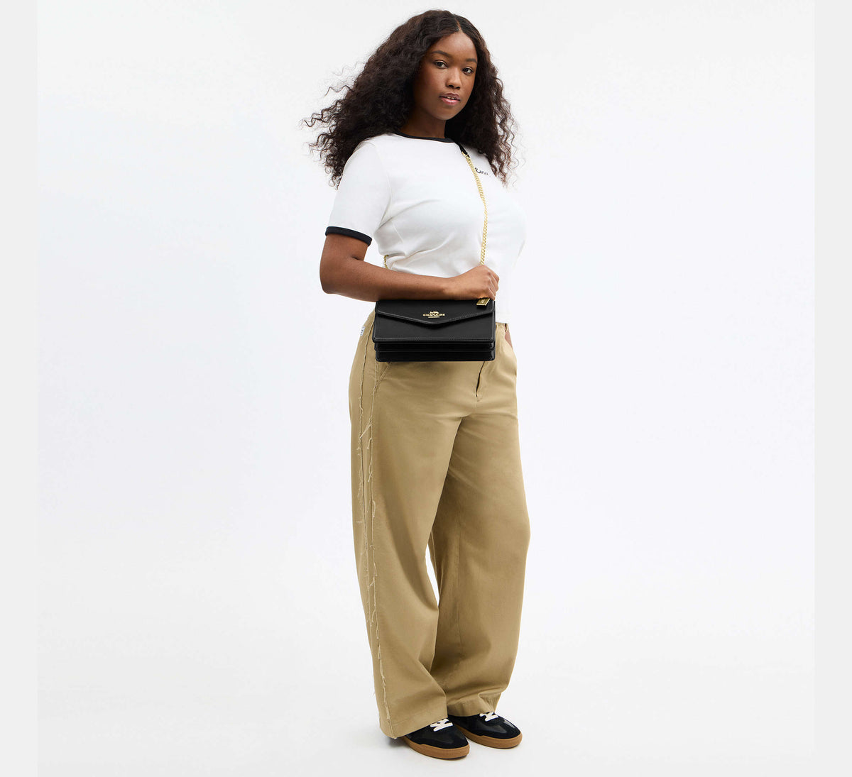 Coach Klare Envelope Crossbody Bag - Gold/Black - Hemen Teslimde