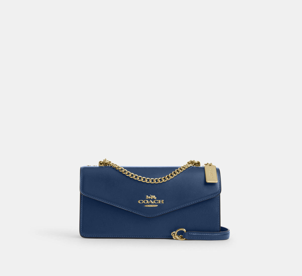 Coach Klare Envelope Crossbody Bag -  Gold/Deep Blue- Hemen Teslimde