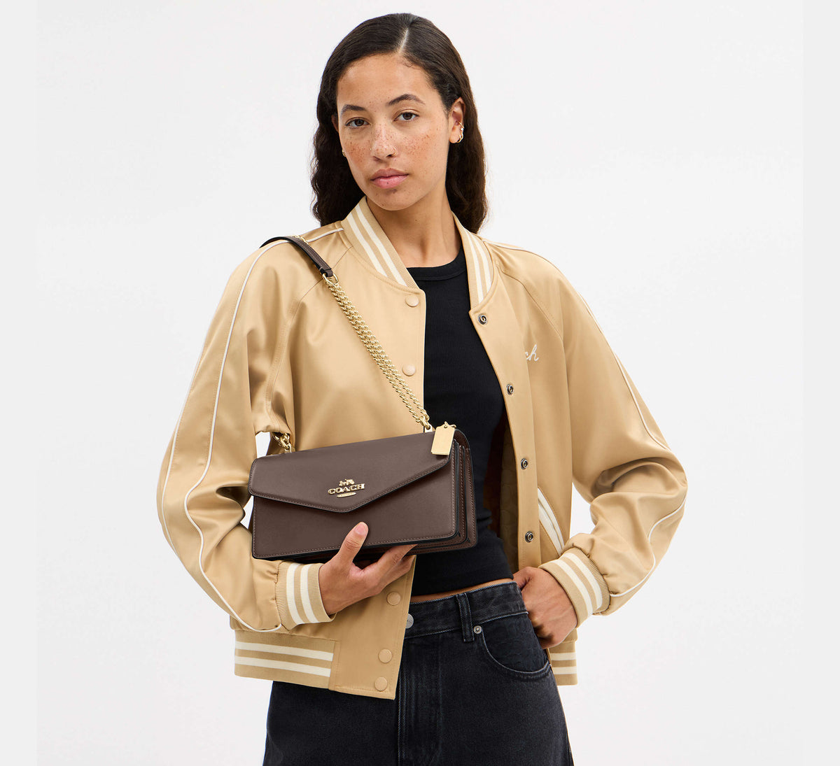 Coach Klare Envelope Crossbody Bag - Gold/Dark Stone - Hemen Teslimde