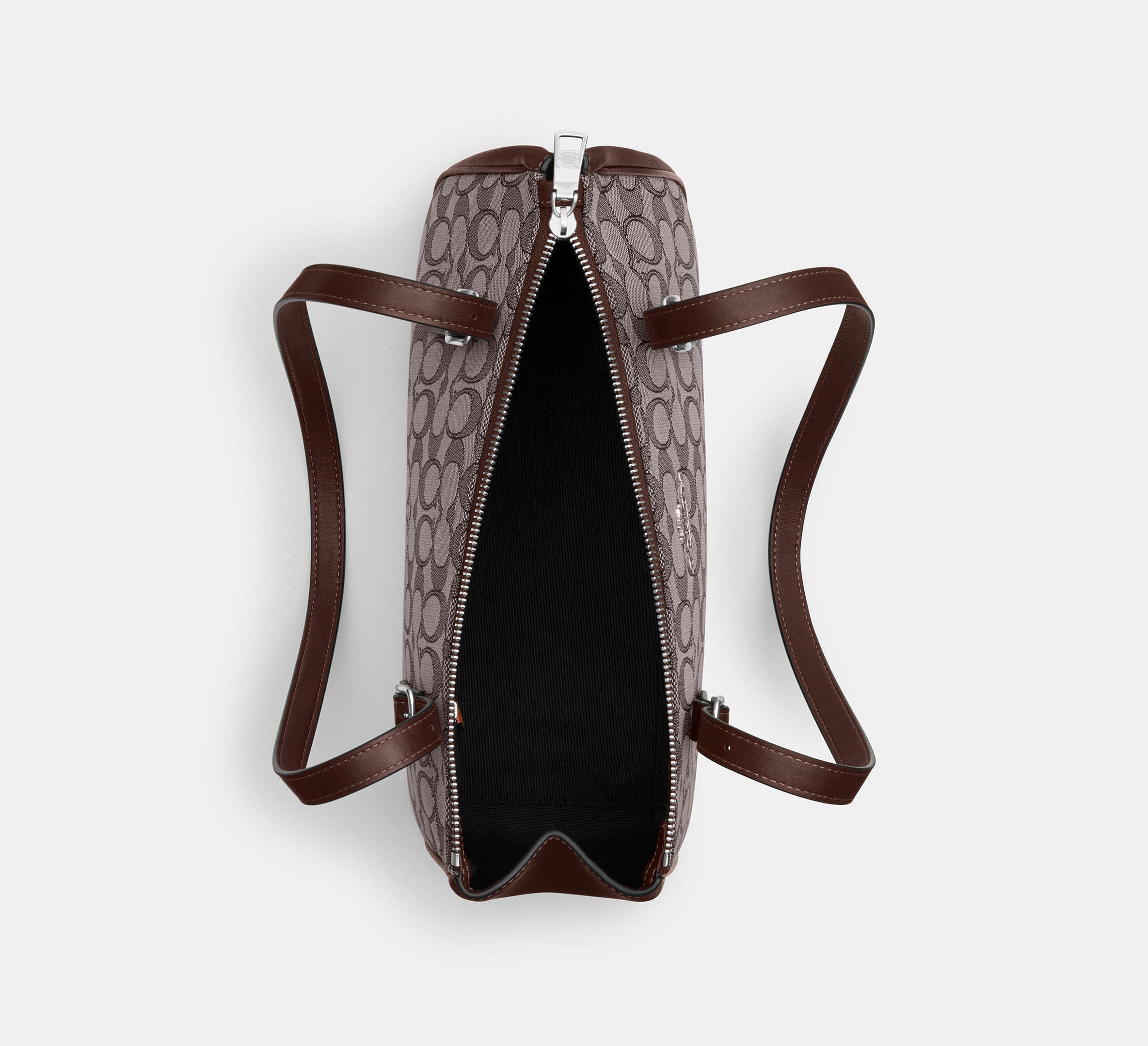 Coach Asher Shoulder Bag In Signature Jacquard - Silver/Oak/Maple