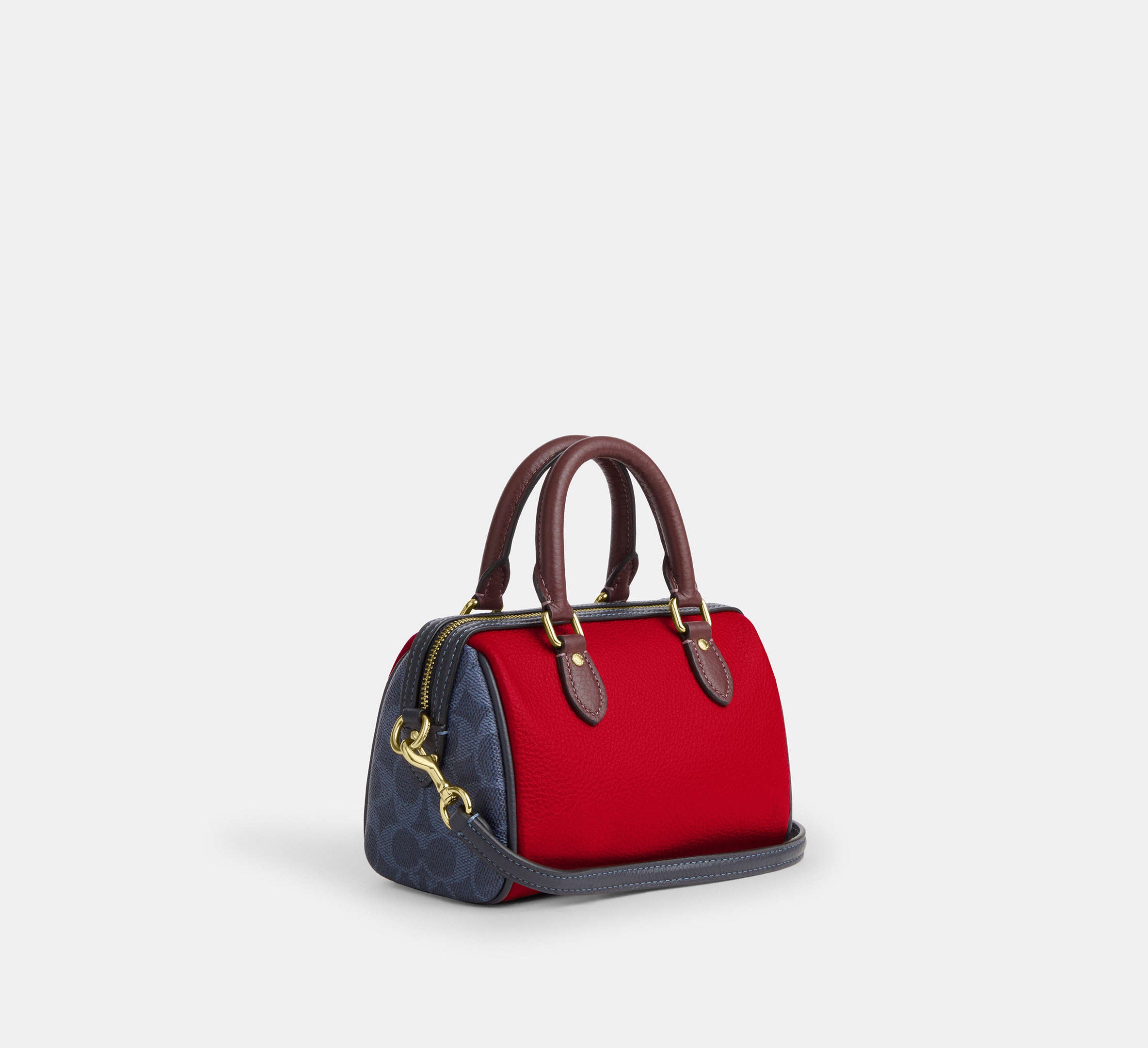 Coach Mini Rowan Crossbody Bag In Colorblock Signature - Im/Denim