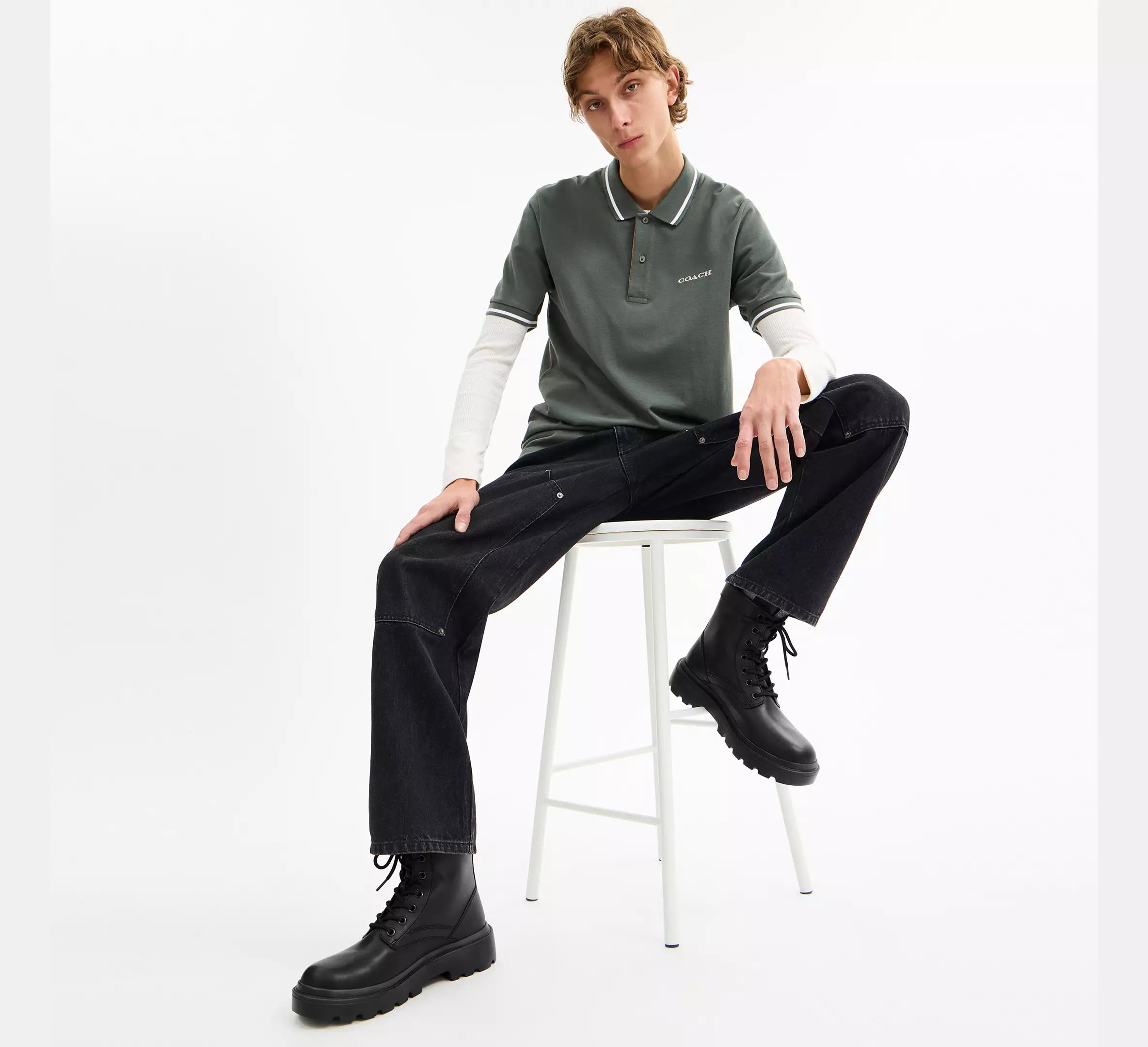 Coach Men's Combat Boot -  Black