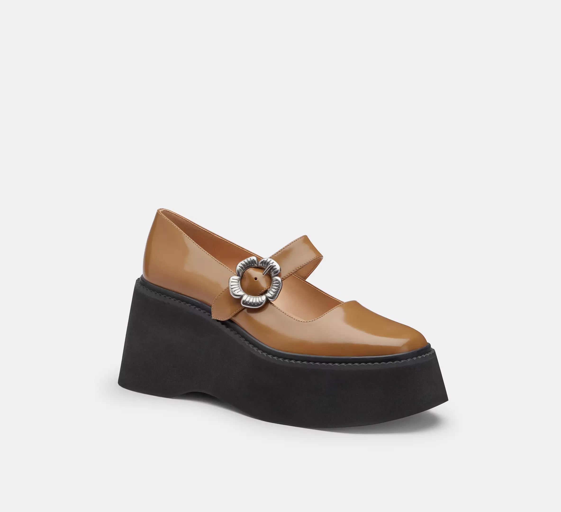 Coach Tea Rose Platform Mary Jane - Honey Brown