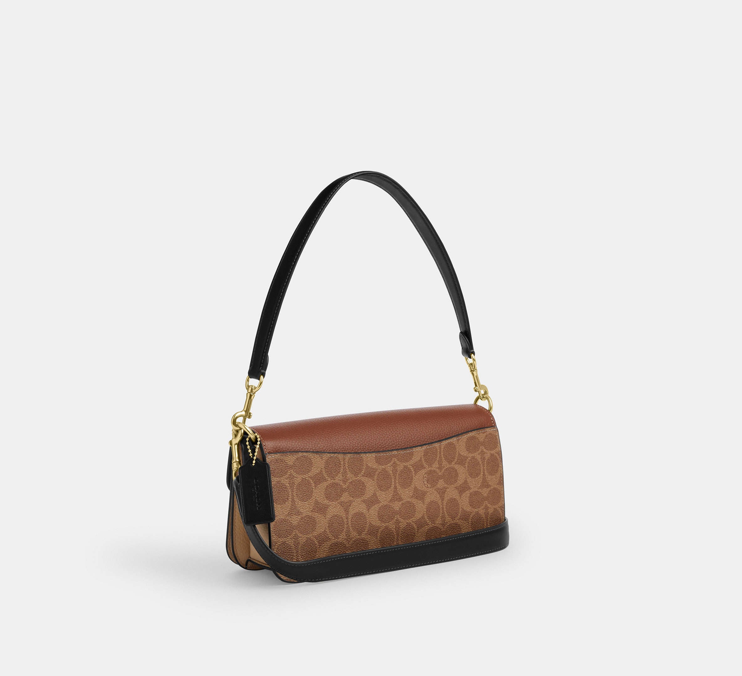 Coach Morgan Shoulder Bag In Colorblock Signature  - Gold/Tan Multi - HEMEN TESLİMDE