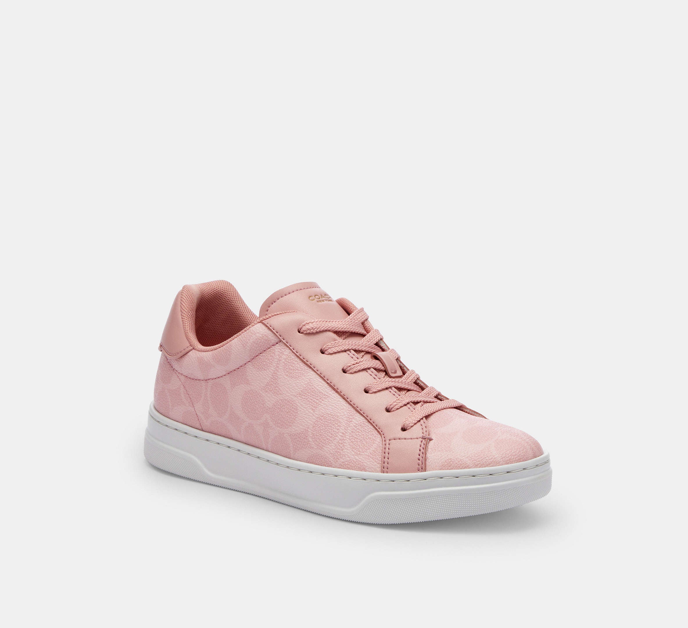 Coach Women's High Line Sneaker In Signature  - Pink/Multi
