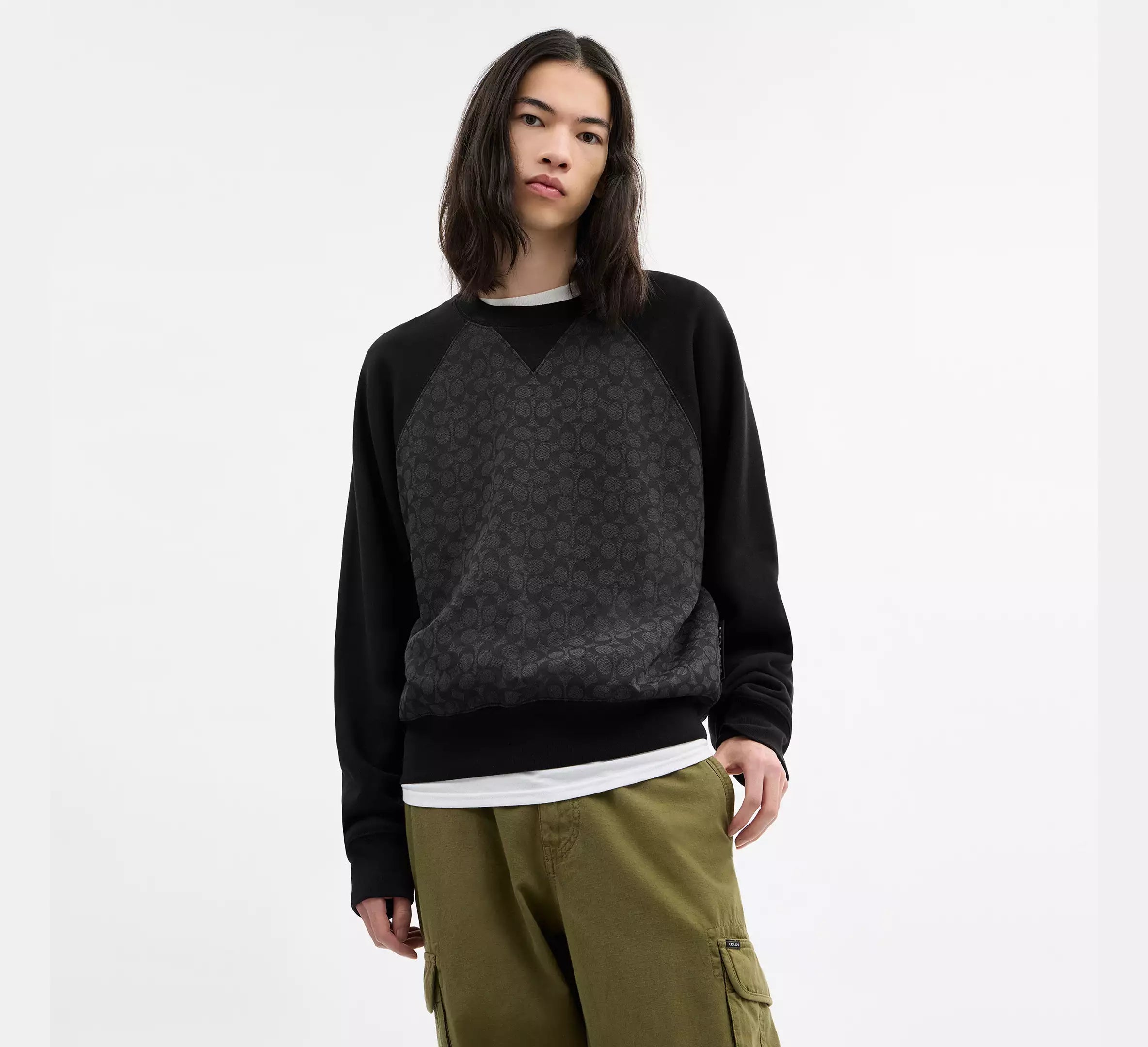 Coach Signature Crewneck Sweatshirt - Charcoal Signature