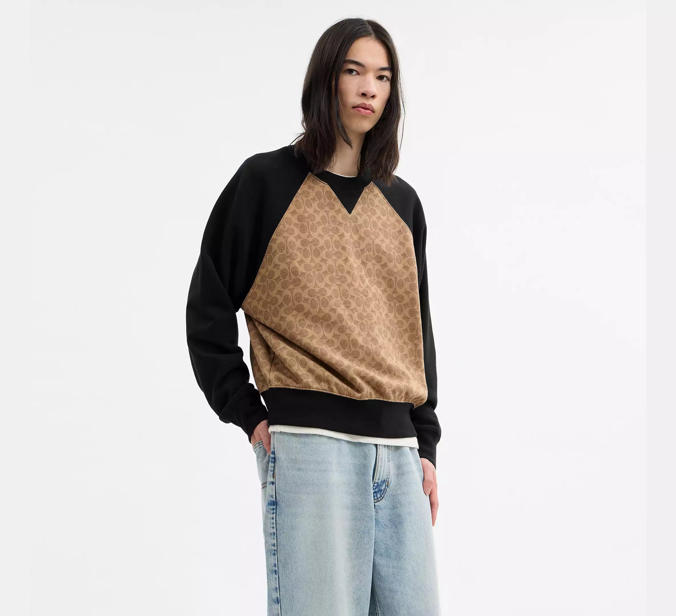 Coach Signature Crewneck Sweatshirt - Tan Signature