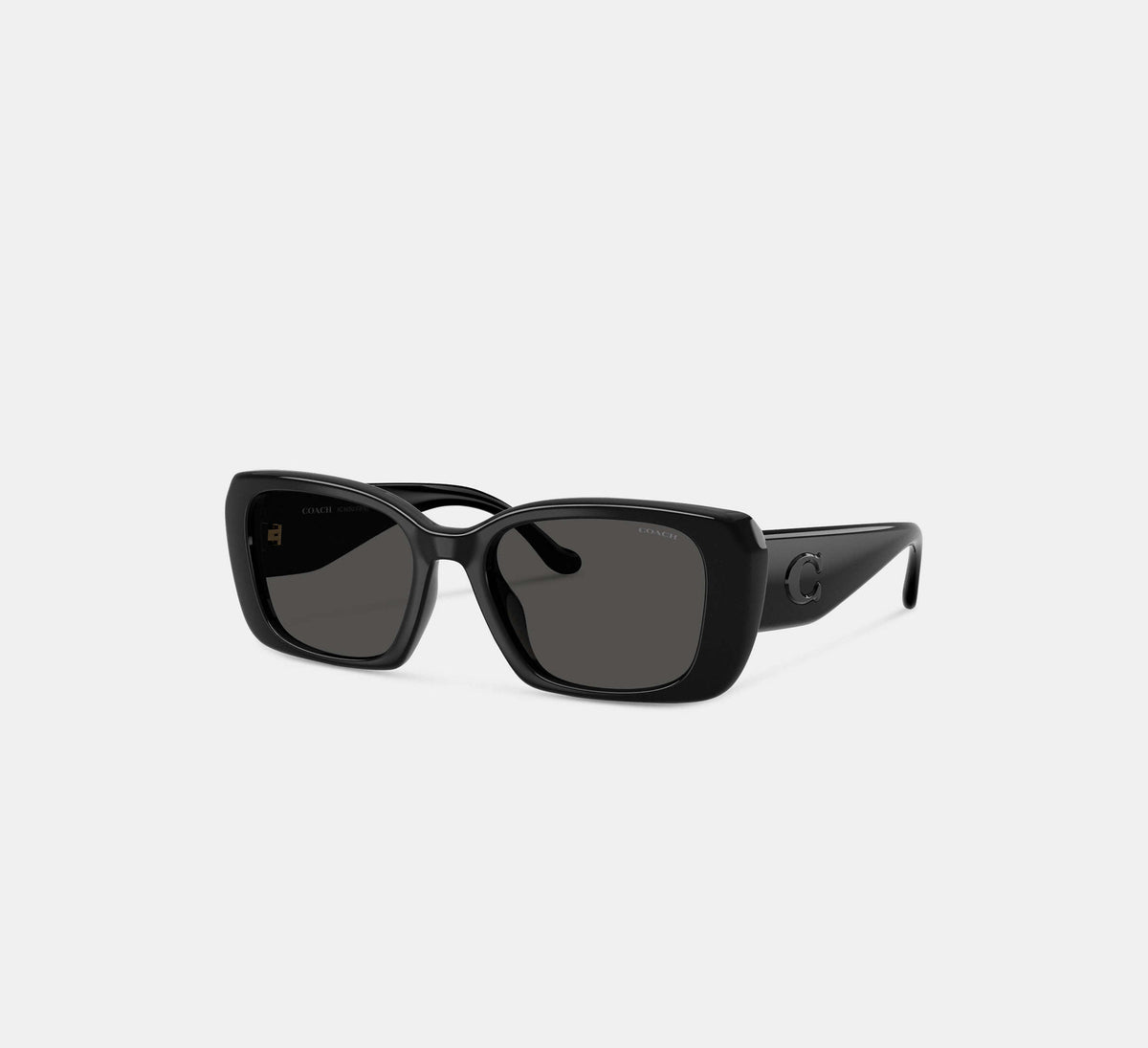 Coach Maxi Sculpted C Oversized Rectangle Sunglasses  -  Black