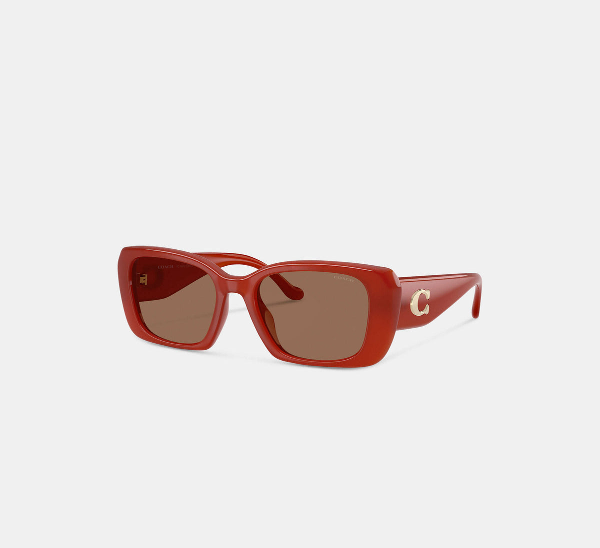 Coach Maxi Sculpted C Oversized Rectangle Sunglasses  -  Burnt Orange