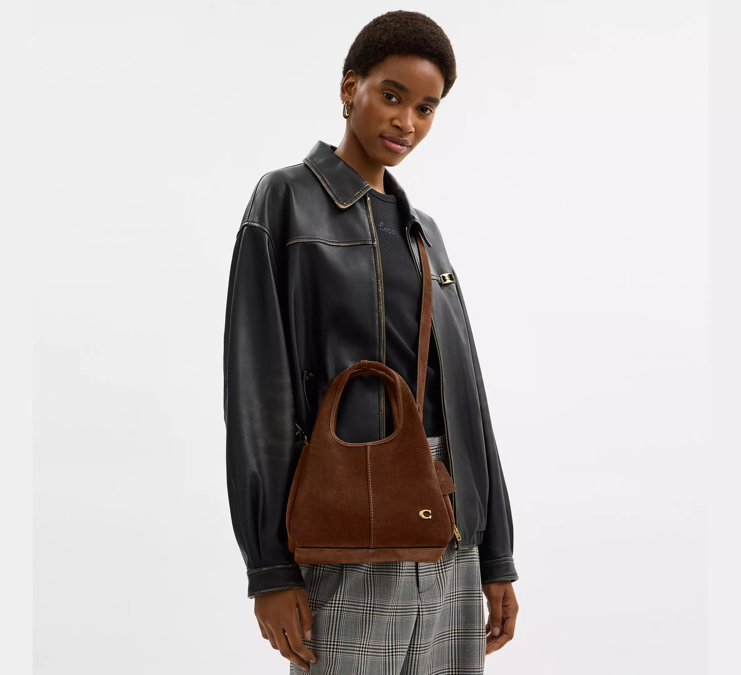 Coach Lana Shoulder Bag 23  suede/Brass/Warm Brown - SEZON