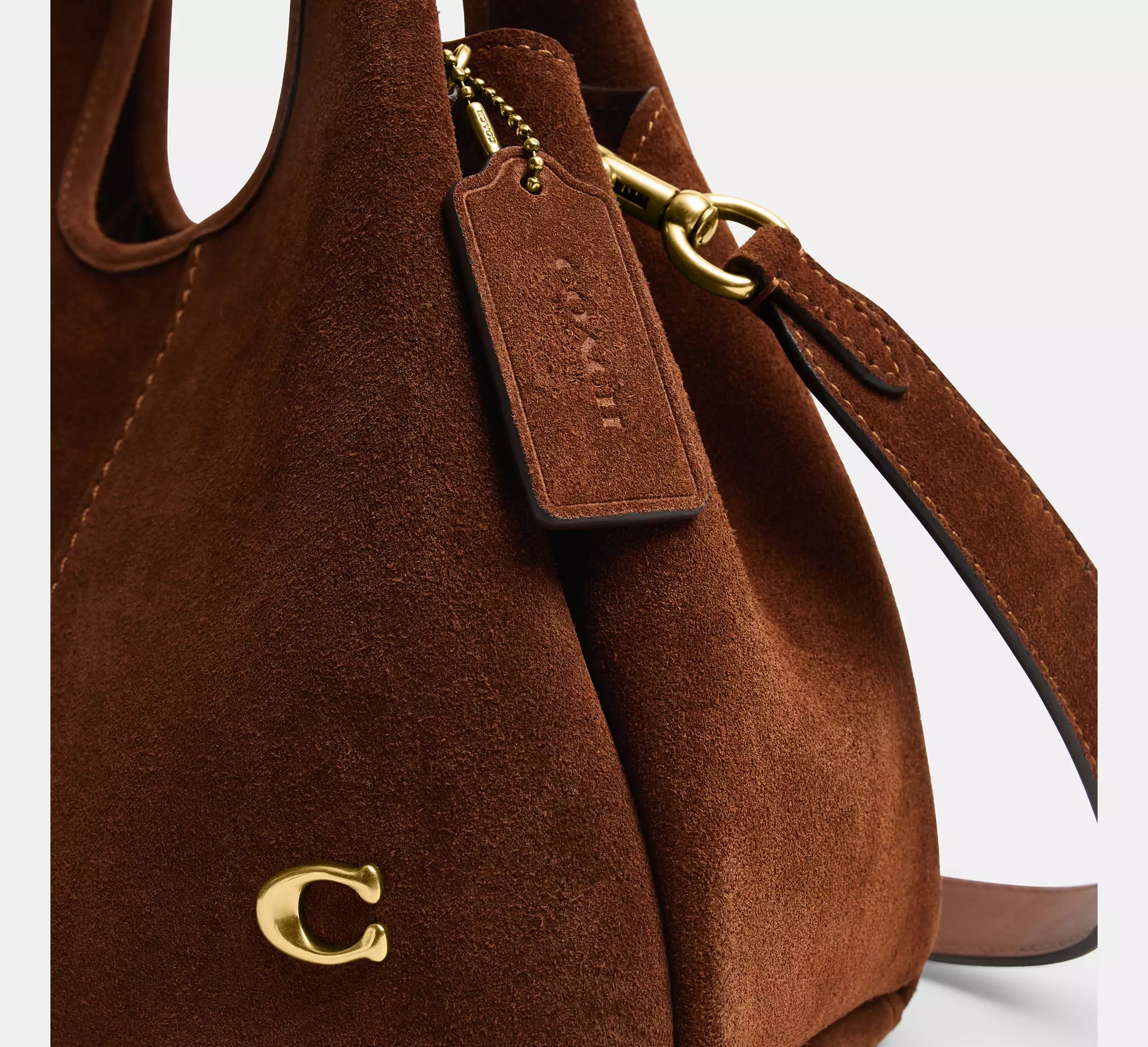 Coach Lana Shoulder Bag 23 suede/Brass/Warm Brown - SEZON