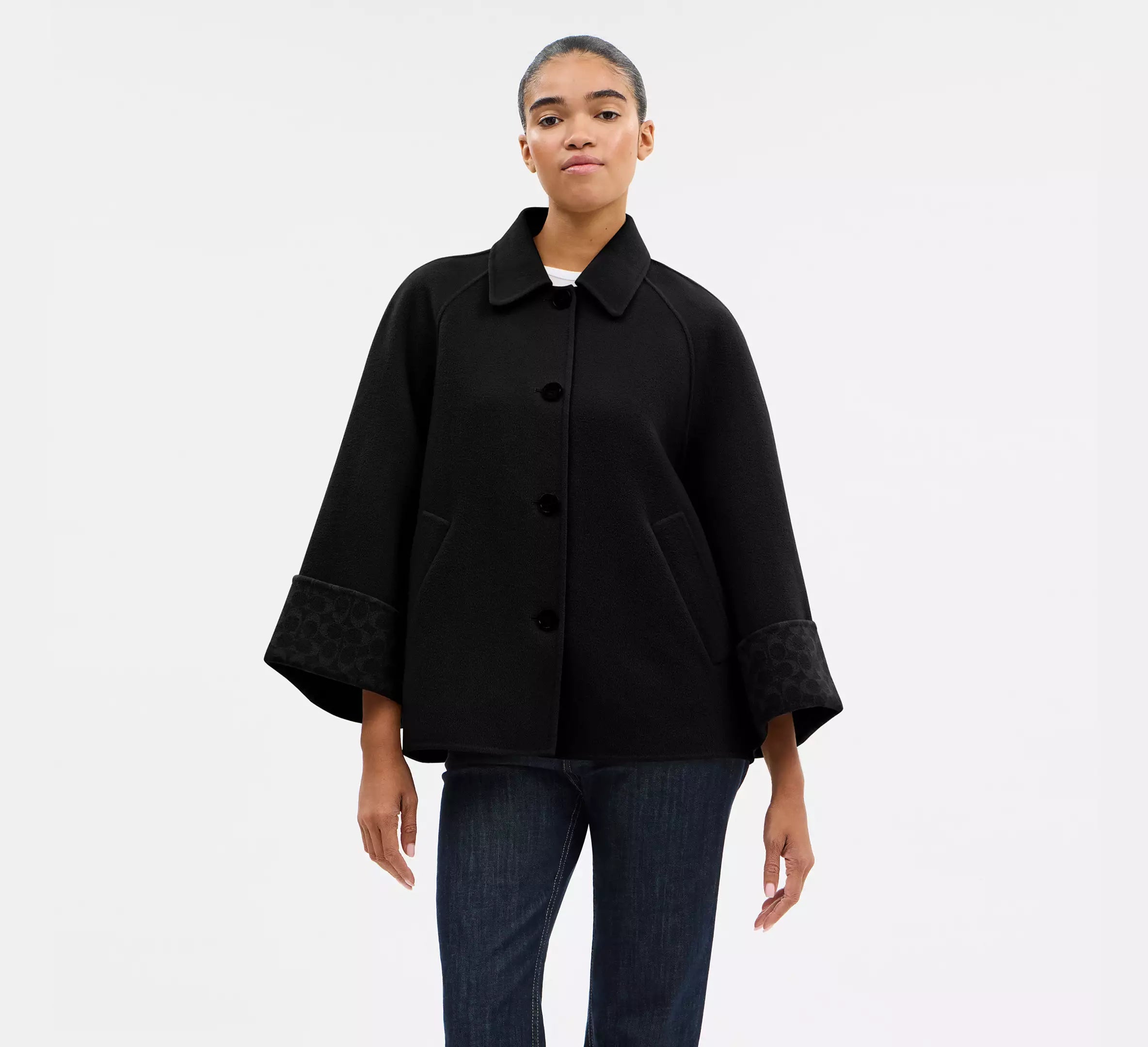 Coach Wool Swing Coat - Black