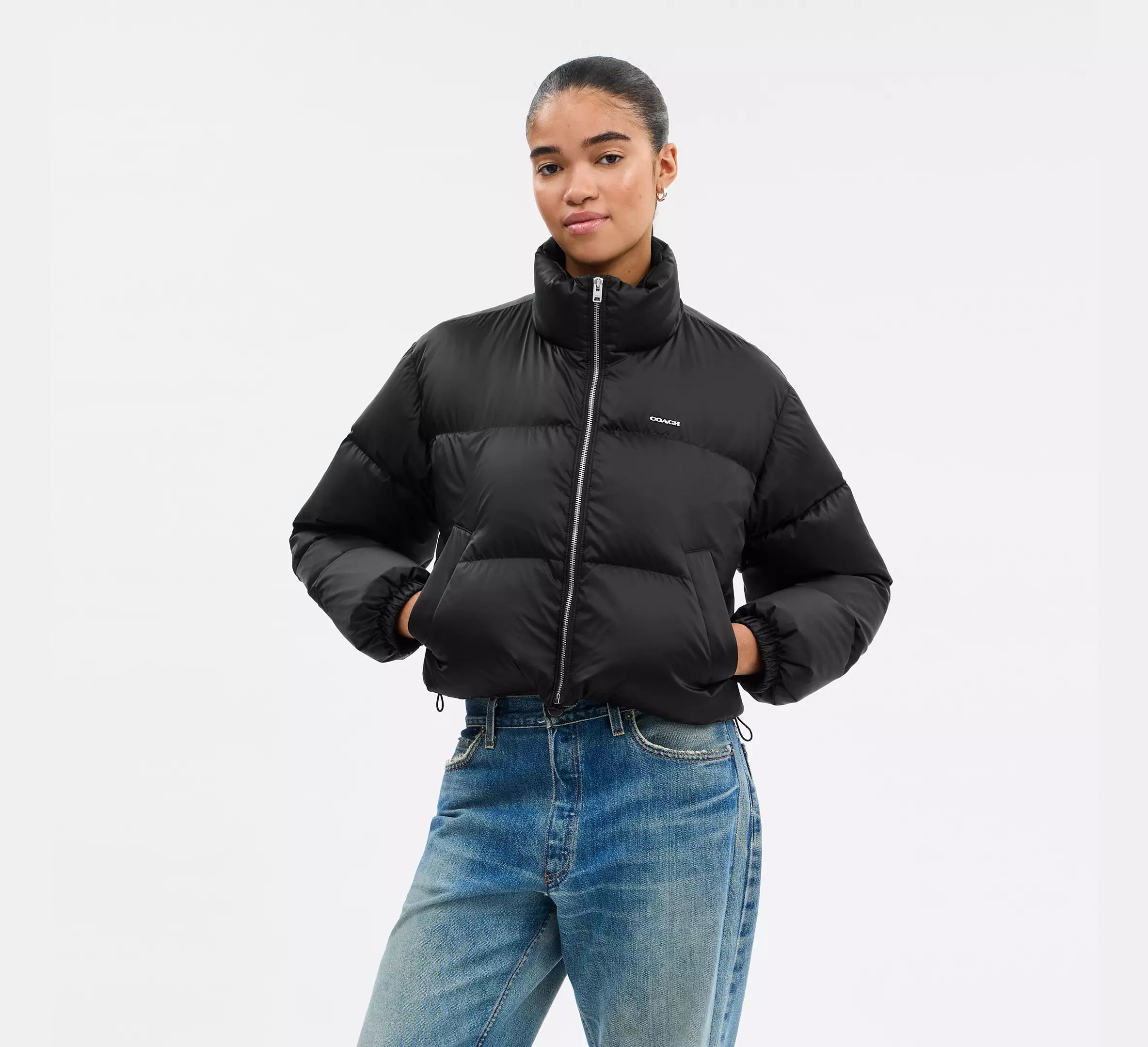 Coach Short Cropped Puffer Jacket - Black