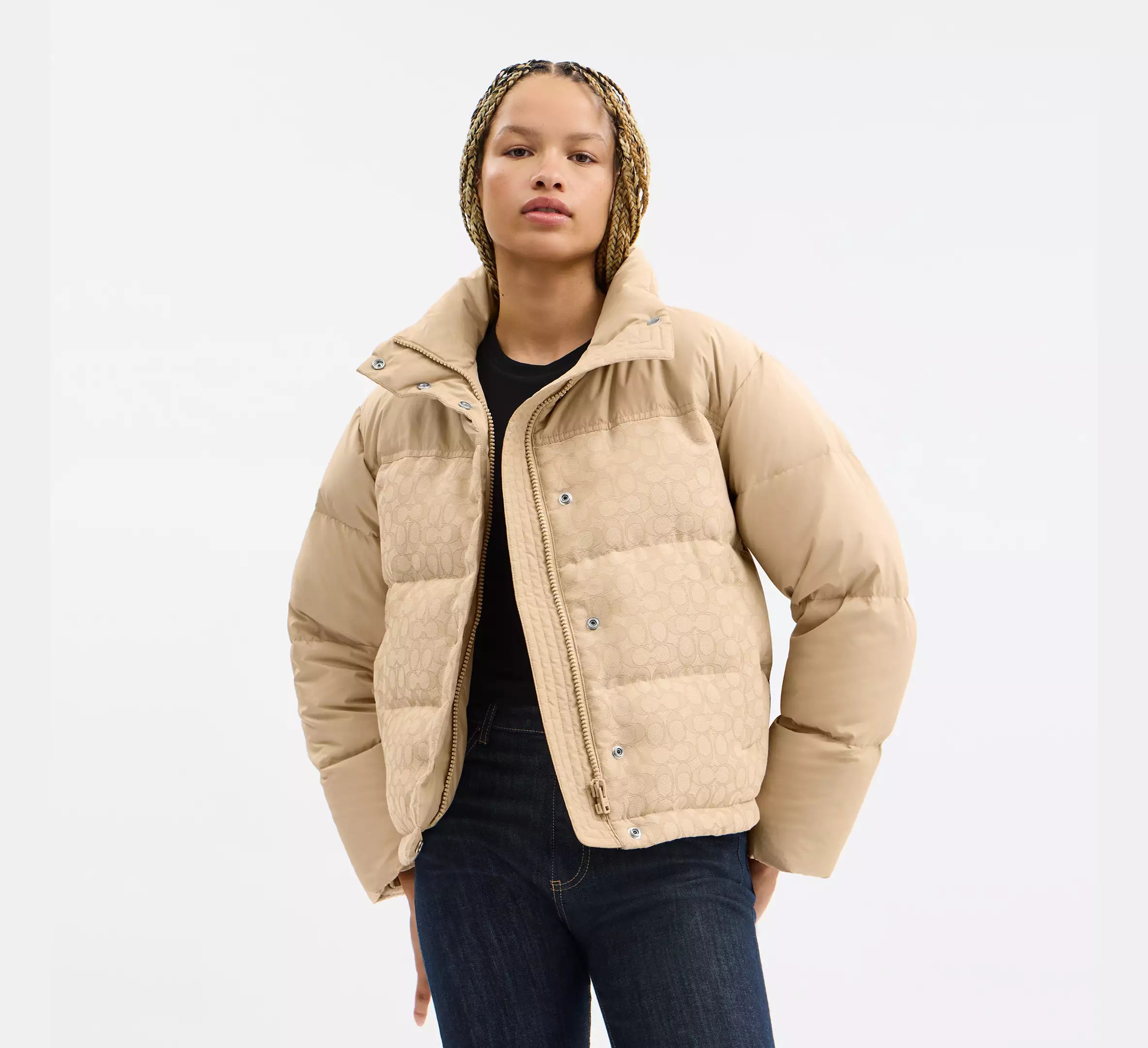 Coach Signature Down Jacket -  Light Khaki