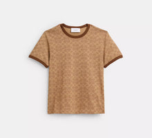 Coach Signature Ringer T-Shirt In Organic  -  Tan Signature