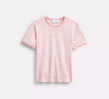 Coach Signature Ringer T-Shirt In Organic  -  Pink Signature