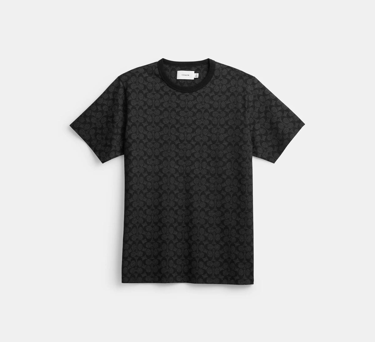 Coach Men Signature T-Shirt In Organic Cotton  -  Charcoal Signature