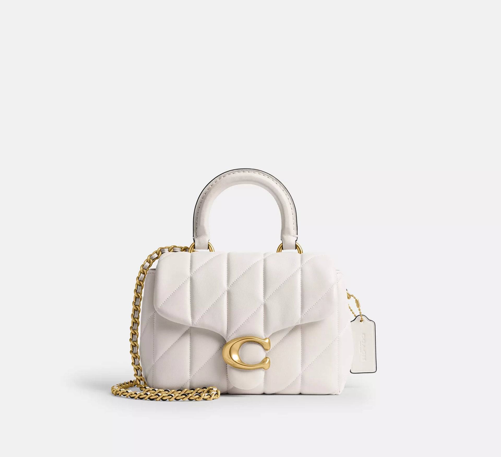 Coach Tabby Top Handle Bag With Quilting - Brass/Chalk – Kanadadan