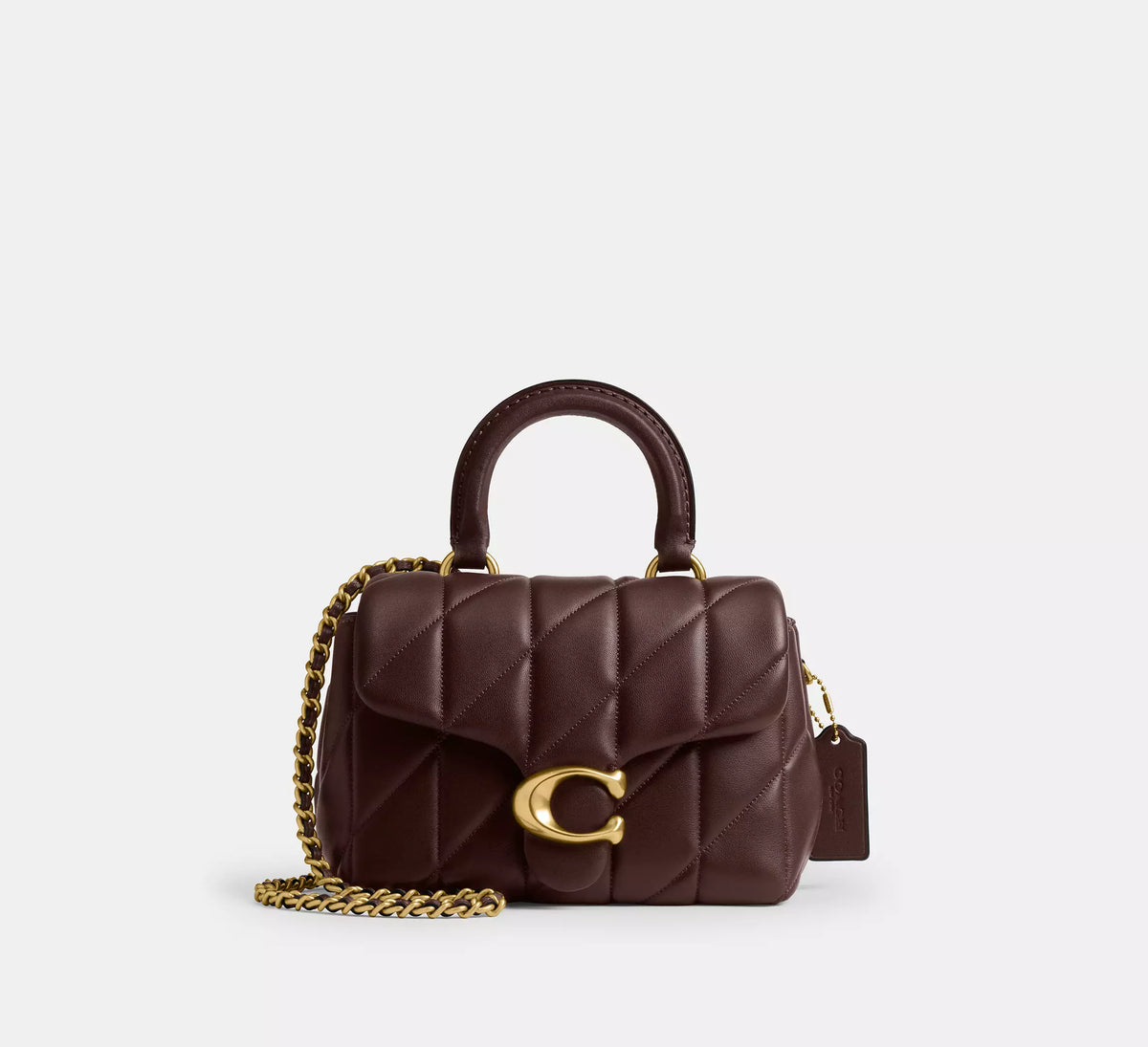 Coach Tabby Top Handle Bag With Quilting - Brass/Maple