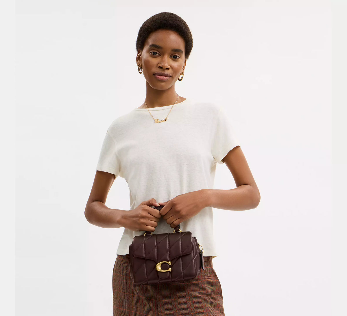 Coach Tabby Top Handle Bag With Quilting - Brass/Maple